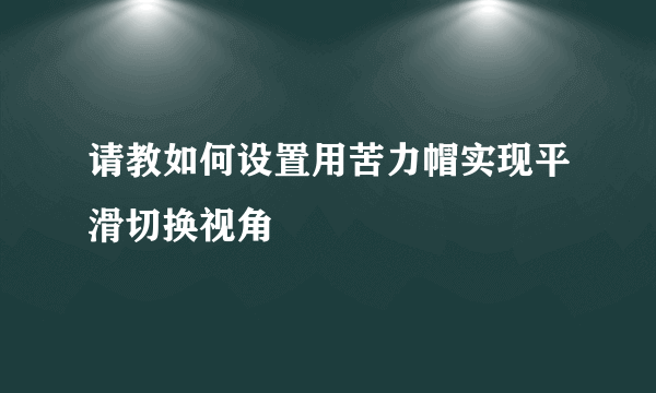 请教如何设置用苦力帽实现平滑切换视角