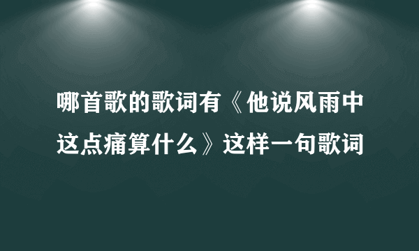 哪首歌的歌词有《他说风雨中这点痛算什么》这样一句歌词