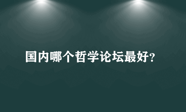 国内哪个哲学论坛最好？