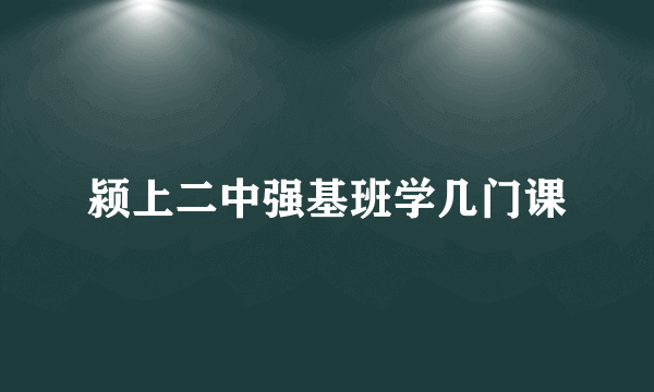 颍上二中强基班学几门课