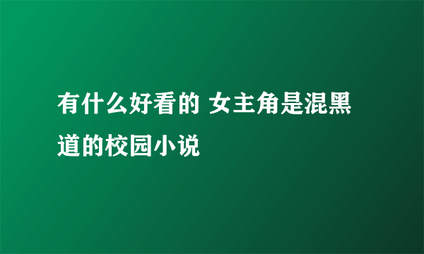 有什么好看的 女主角是混黑道的校园小说