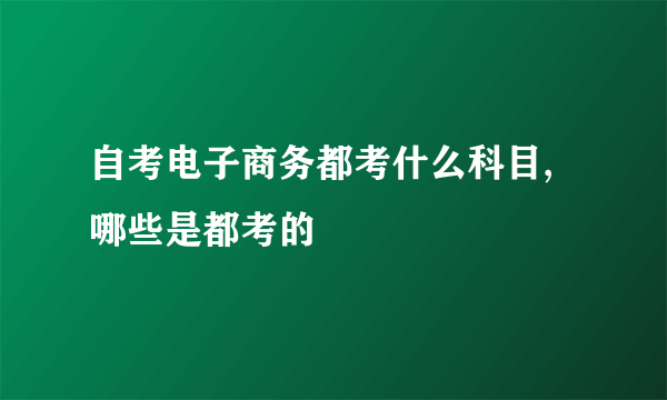 自考电子商务都考什么科目,哪些是都考的