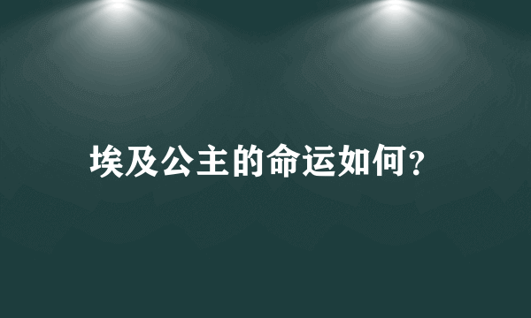 埃及公主的命运如何？