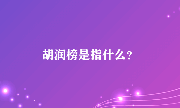 胡润榜是指什么？