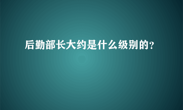 后勤部长大约是什么级别的？