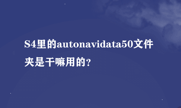 S4里的autonavidata50文件夹是干嘛用的？