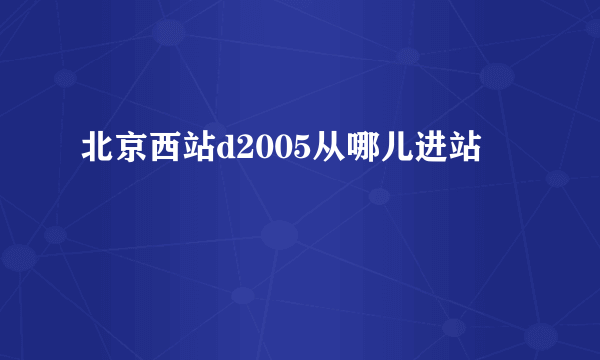 北京西站d2005从哪儿进站