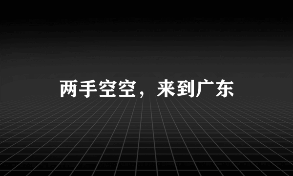 两手空空，来到广东