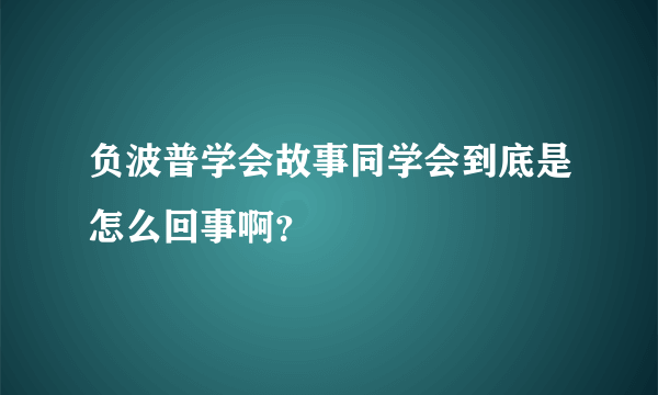 负波普学会故事同学会到底是怎么回事啊？