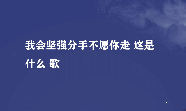 我会坚强分手不愿你走 这是什么 歌