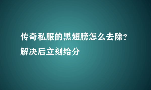 传奇私服的黑翅膀怎么去除？解决后立刻给分