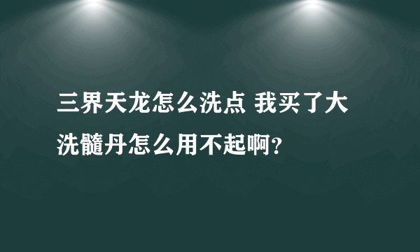 三界天龙怎么洗点 我买了大洗髓丹怎么用不起啊？