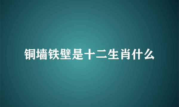 铜墙铁壁是十二生肖什么