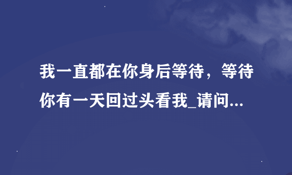 我一直都在你身后等待，等待你有一天回过头看我_请问这句歌词的出处，谢谢