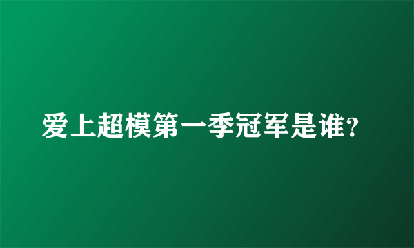 爱上超模第一季冠军是谁？