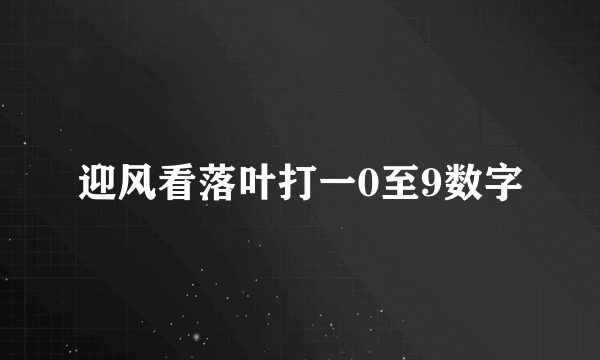 迎风看落叶打一0至9数字