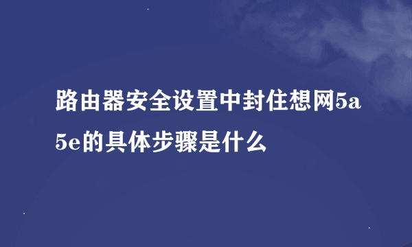 路由器安全设置中封住想网5a5e的具体步骤是什么