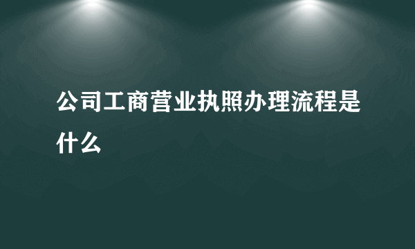 公司工商营业执照办理流程是什么