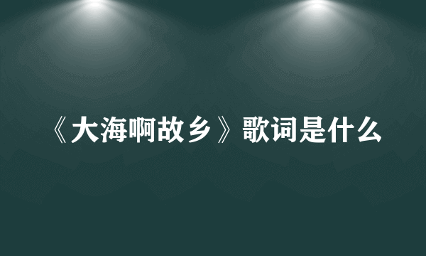 《大海啊故乡》歌词是什么