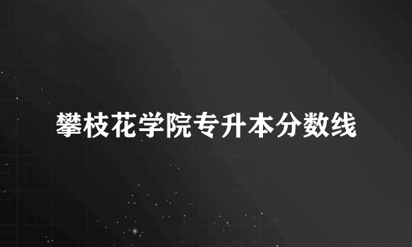 攀枝花学院专升本分数线