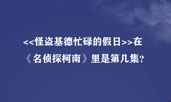 <<怪盗基德忙碌的假日>>在《名侦探柯南》里是第几集？