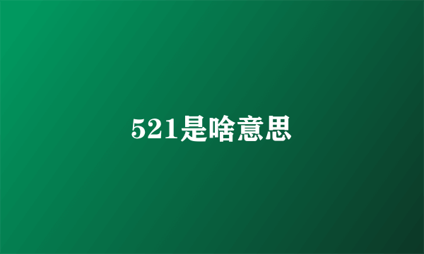 521是啥意思