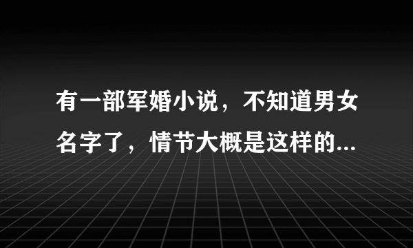 有一部军婚小说，不知道男女名字了，情节大概是这样的：女主角白天是一名银行职员，晚上则是一名网络小说