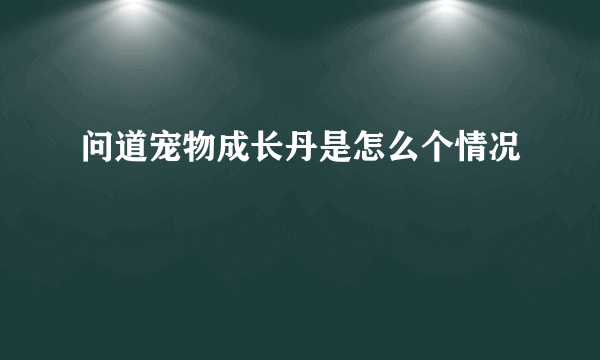 问道宠物成长丹是怎么个情况