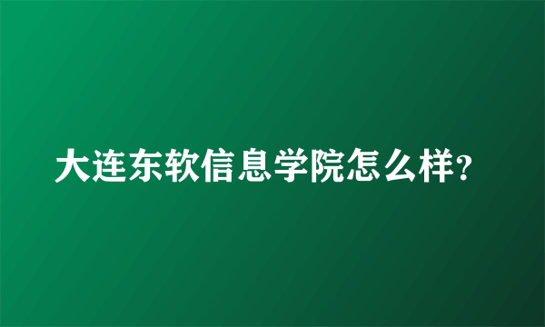 大连东软信息学院怎么样？