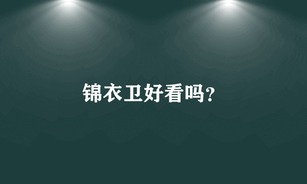 锦衣卫好看吗？