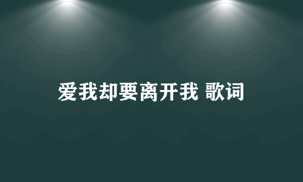 爱我却要离开我 歌词