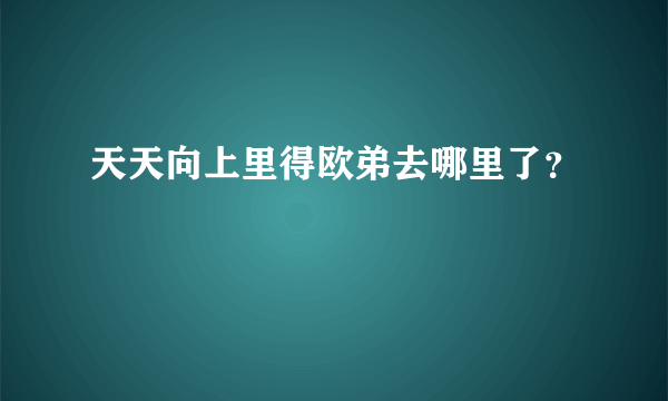 天天向上里得欧弟去哪里了？