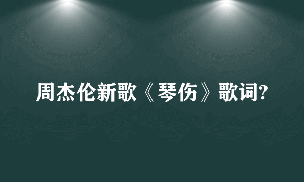 周杰伦新歌《琴伤》歌词?