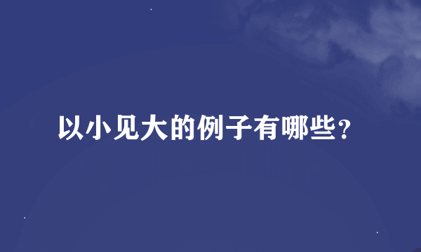 以小见大的例子有哪些？