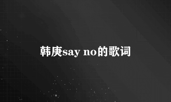 韩庚say no的歌词