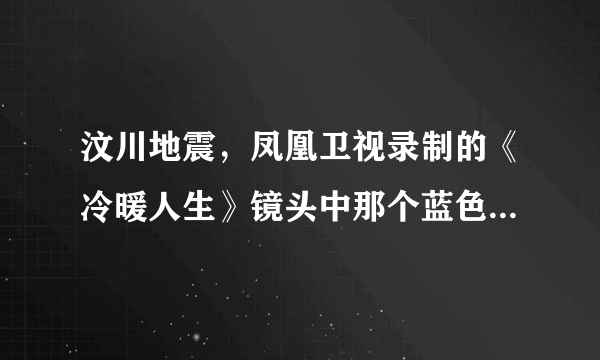 汶川地震，凤凰卫视录制的《冷暖人生》镜头中那个蓝色的半个人脸据说是被救出10分钟后死亡的陈坚的人脸