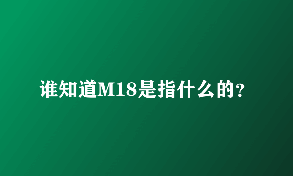 谁知道M18是指什么的？