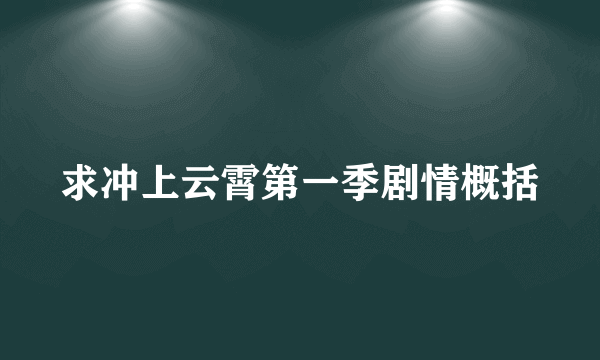 求冲上云霄第一季剧情概括