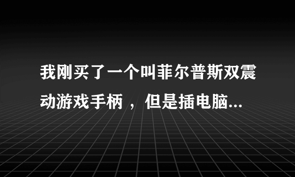 我刚买了一个叫菲尔普斯双震动游戏手柄 ，但是插电脑上没有什么反应 。 不知道是那手柄有问题还是？求解。