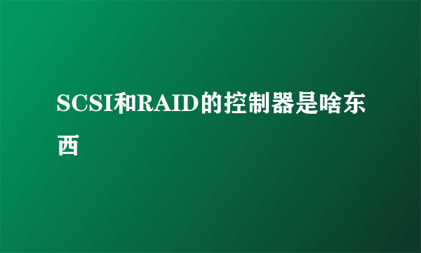 SCSI和RAID的控制器是啥东西