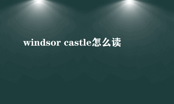 windsor castle怎么读