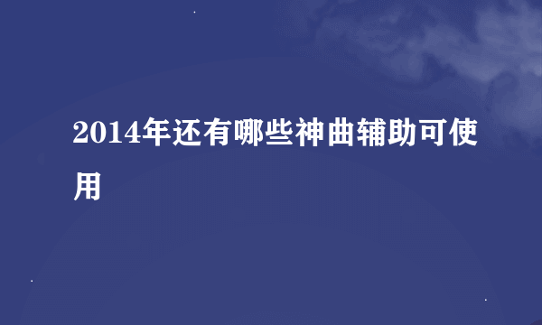 2014年还有哪些神曲辅助可使用