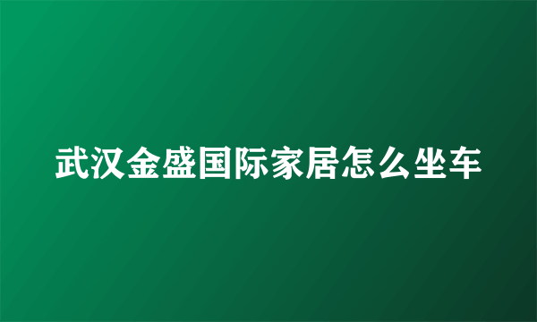 武汉金盛国际家居怎么坐车