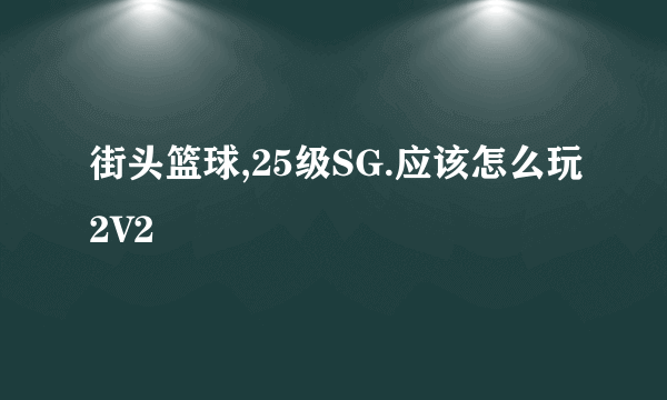 街头篮球,25级SG.应该怎么玩2V2