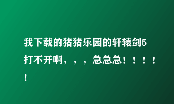 我下载的猪猪乐园的轩辕剑5打不开啊，，，急急急！！！！！