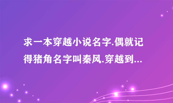 求一本穿越小说名字.偶就记得猪角名字叫秦风.穿越到西游时代.让孙悟空为他背黑锅的 .