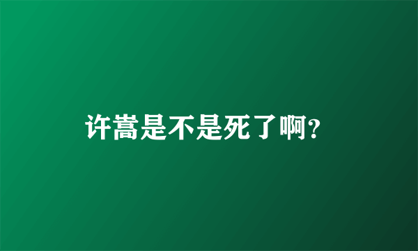 许嵩是不是死了啊？