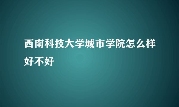 西南科技大学城市学院怎么样好不好