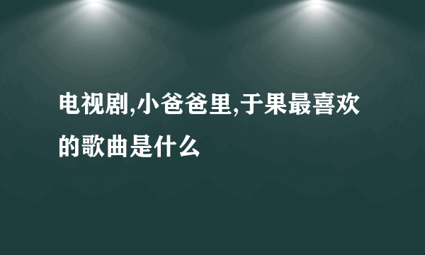 电视剧,小爸爸里,于果最喜欢的歌曲是什么