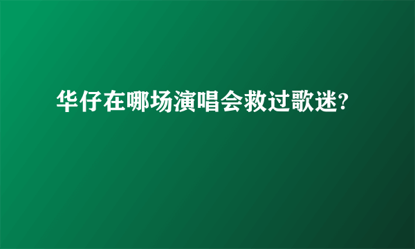 华仔在哪场演唱会救过歌迷?